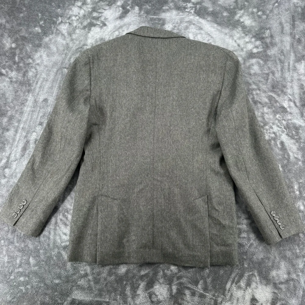 Jos. A. Bank 42 Short Tailored Fit Grey Herringbone 100% Wool Sport Coat Blazer